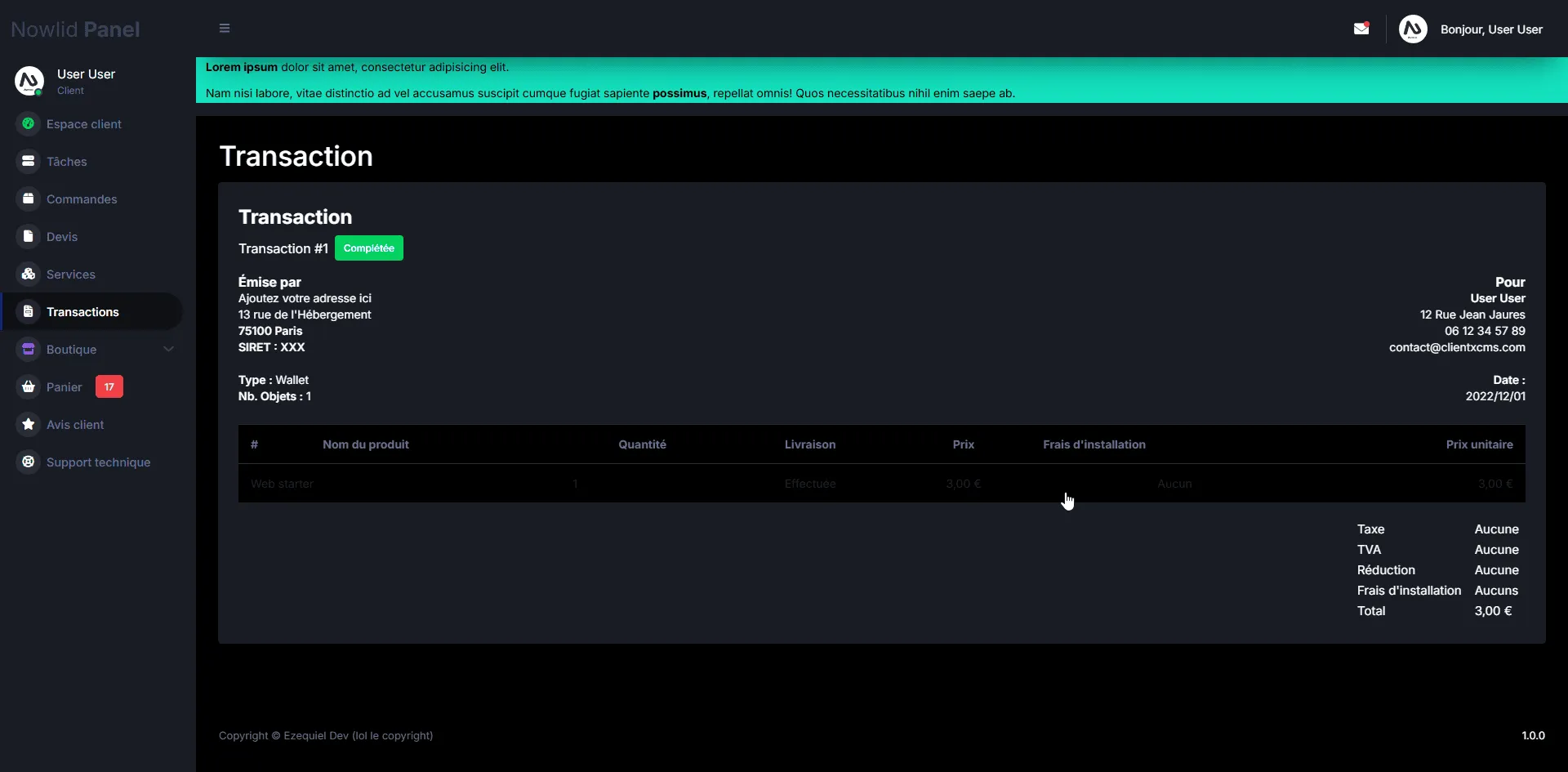Capture 9 du projet Nowlid
