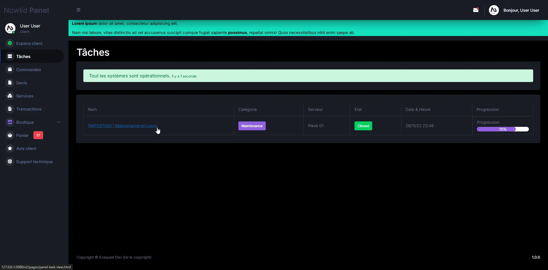 Capture 10 du projet Nowlid