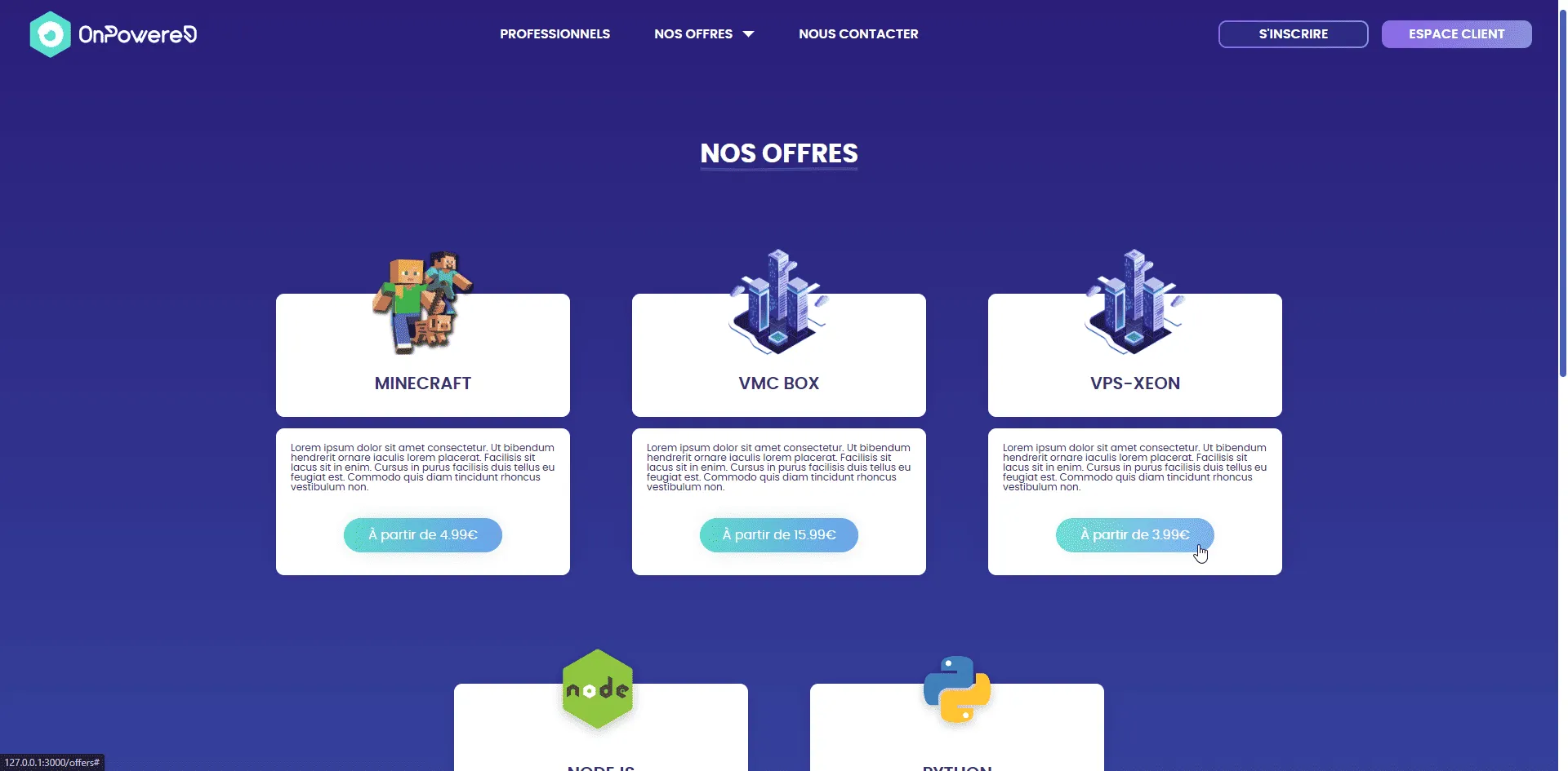 Capture 2 du projet OnPowered
