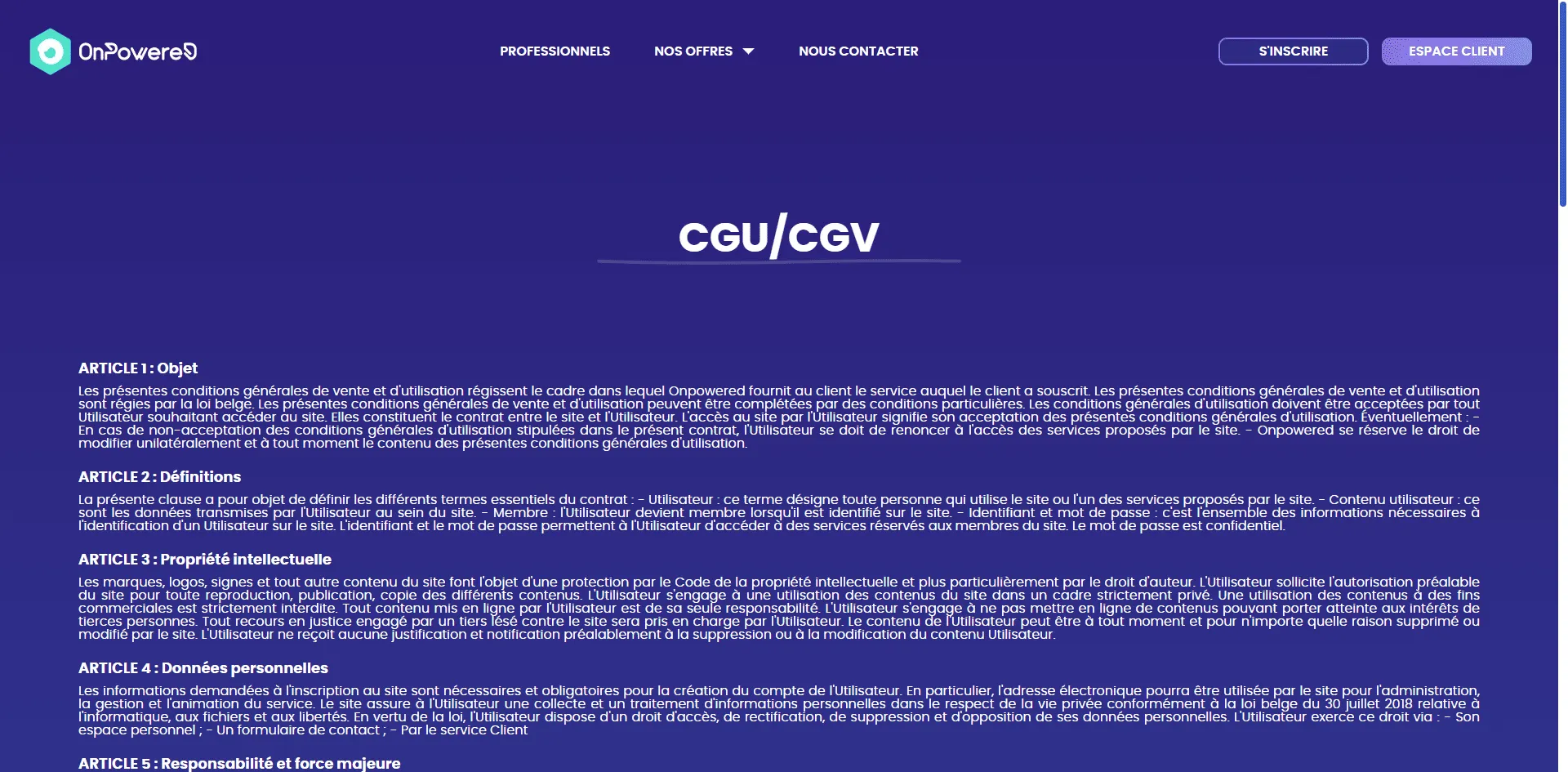 Capture 13 du projet OnPowered