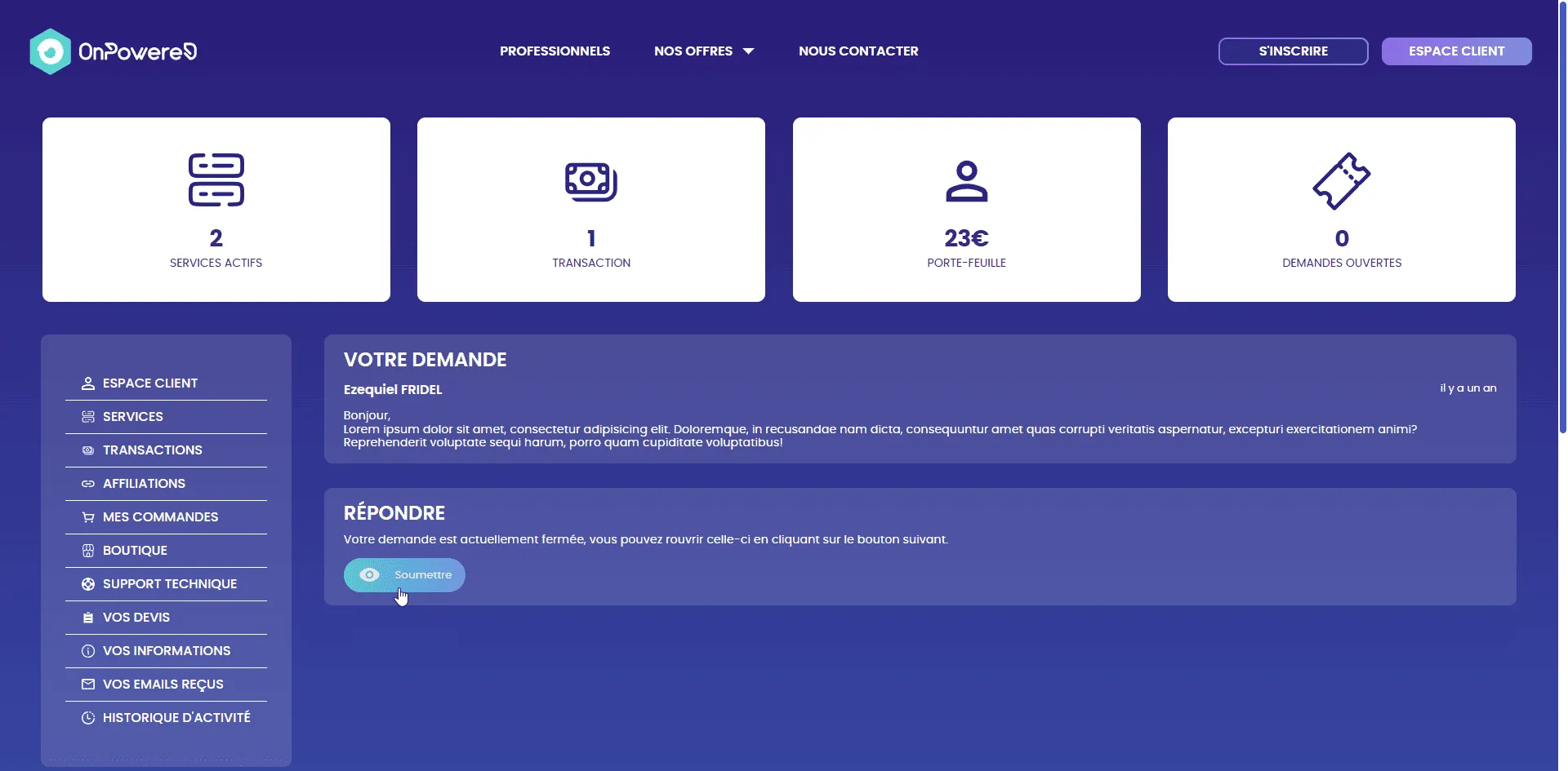 Capture 18 du projet OnPowered
