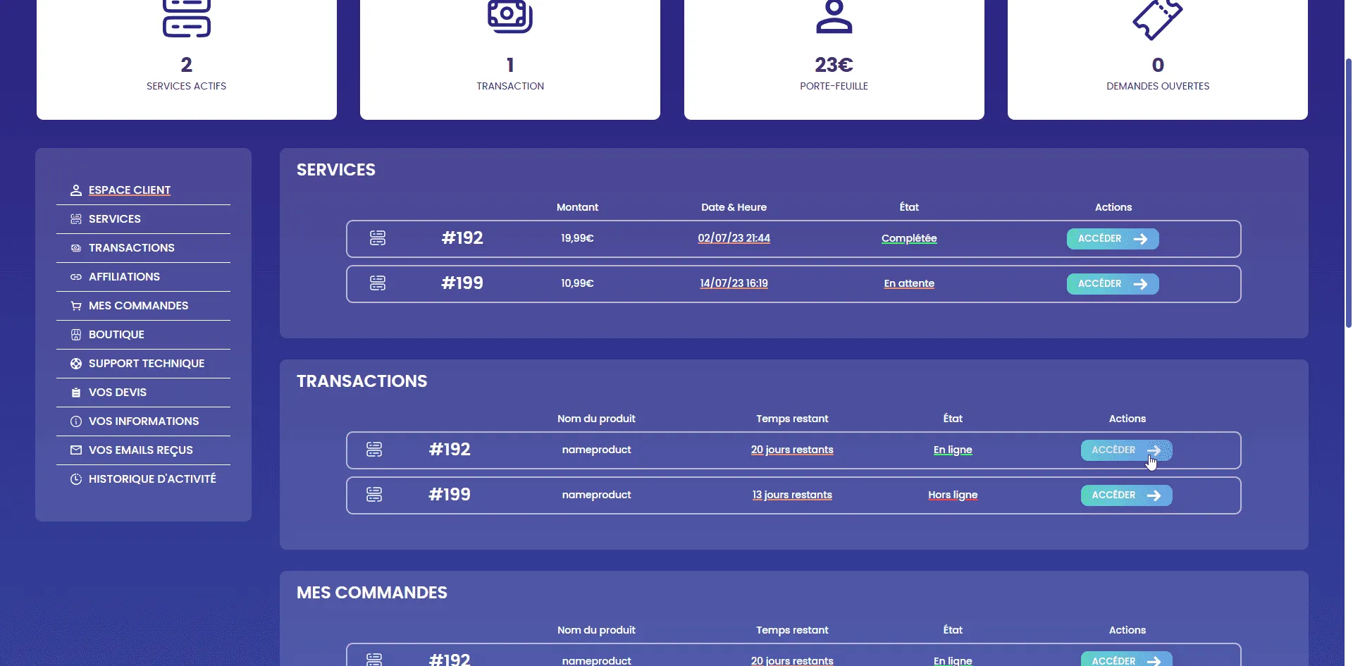 Capture 4 du projet OnPowered